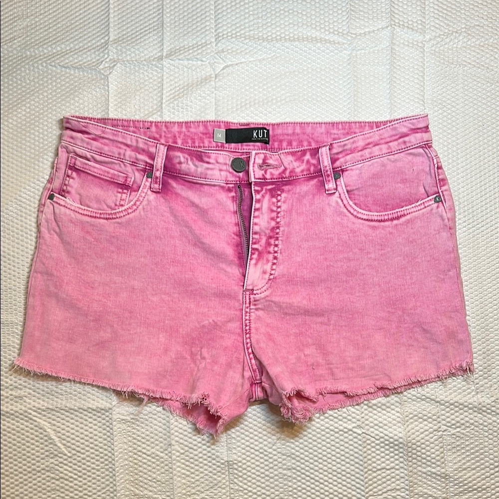 Kut from the Kloth Pink Distressed Jean Shorts
